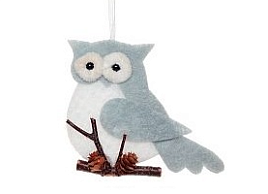 Подвеска текстиль Сова 9см 633427